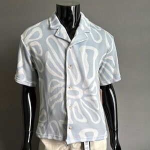 Men's knit breathable button down shirt